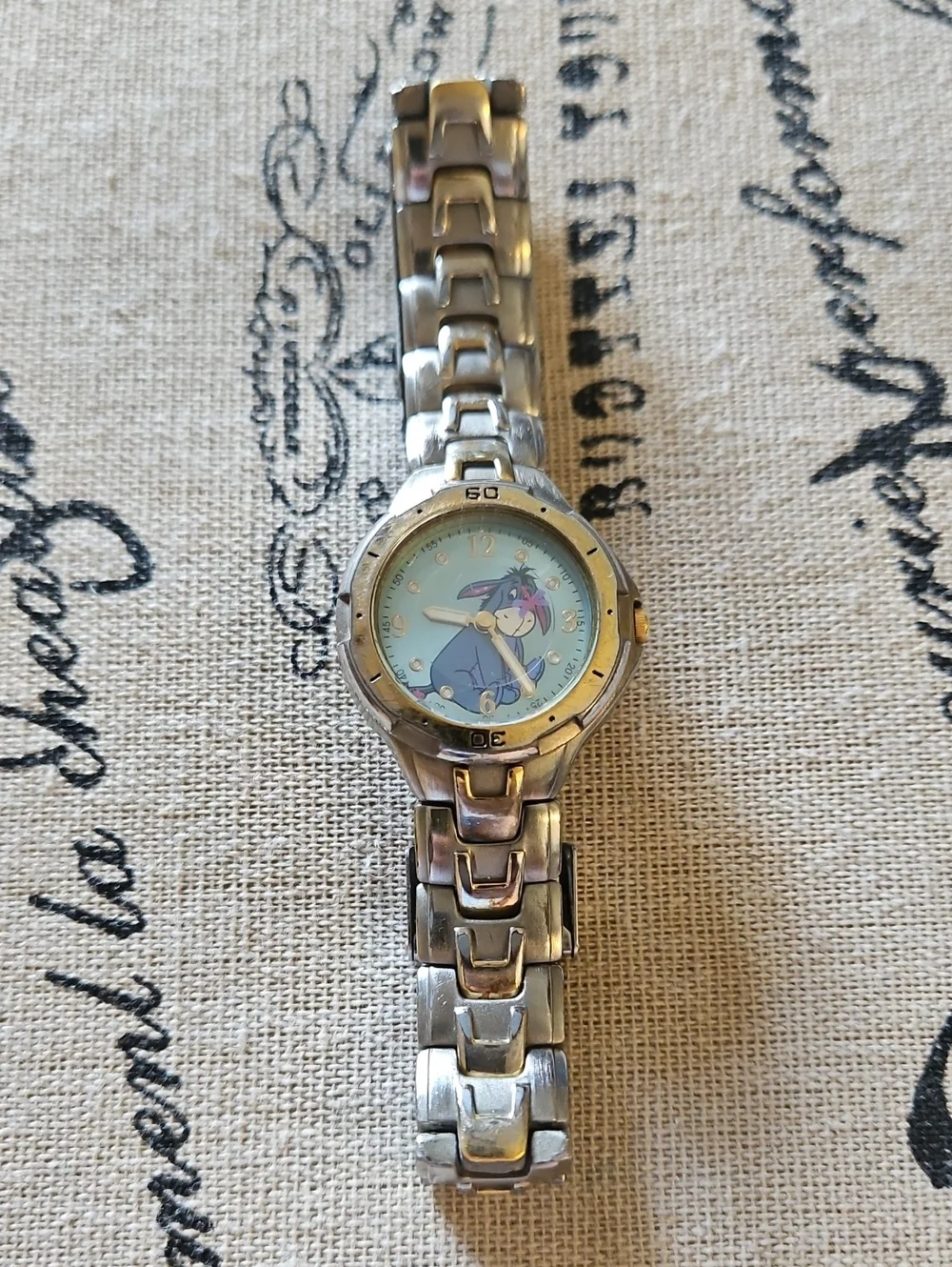 Disney Eeyore Character Stainless Steel Bracelet Watch - Light Blue Dial